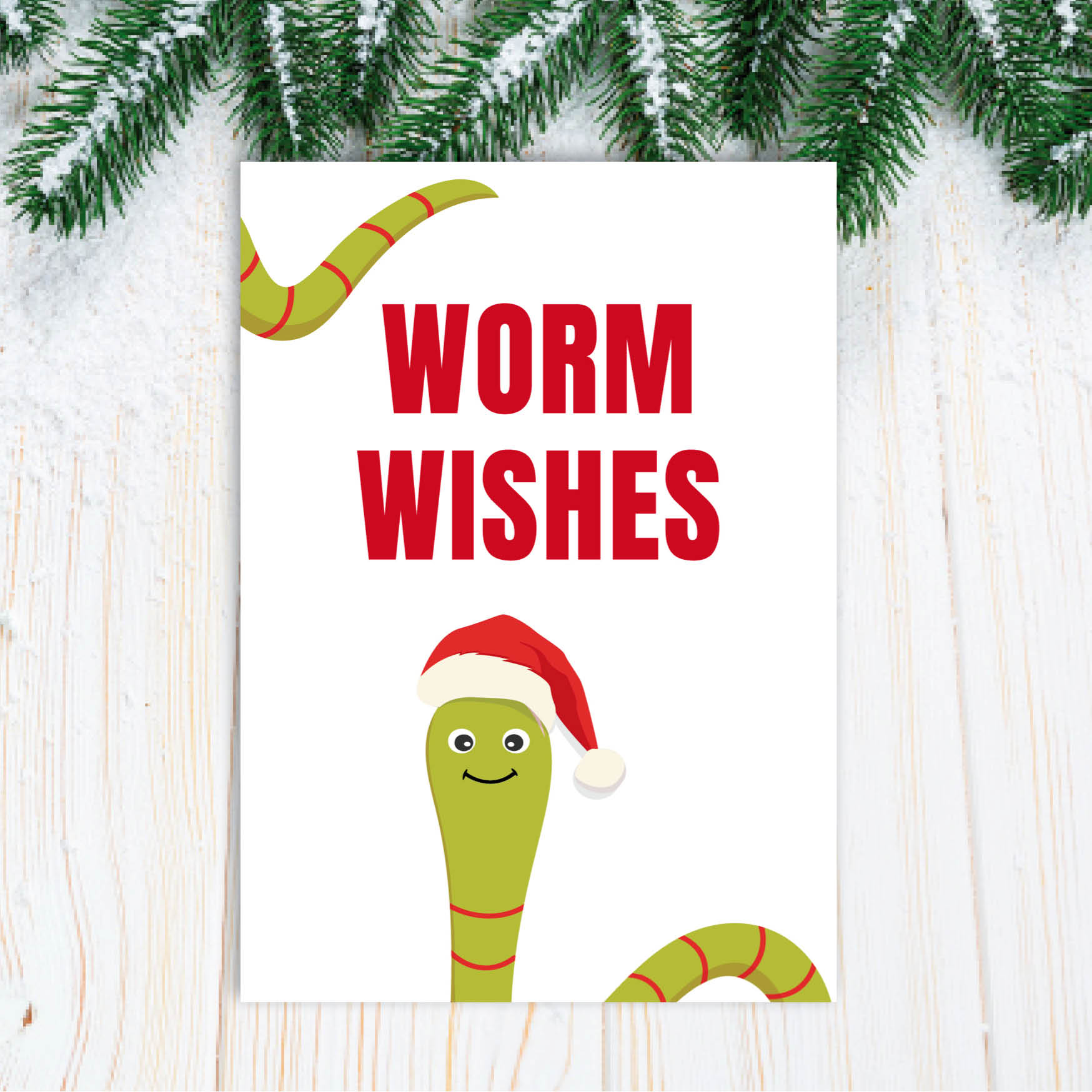 Weihnachts-Grußkarte: Worm Wishes – die andere Art von Festtagsgrüßen